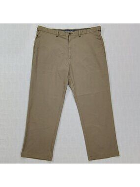 Haggar Khaki Chino Pants Mens Size 42X30 Cool Right Performance Flex Classic Fit